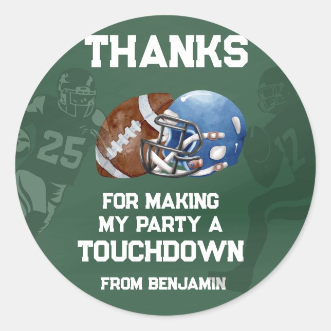 Adesivo Redondo Favor da Festa de aniversário do Futebol Boy (Frente)