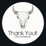 Adesivo Redondo Favor da Festa de aniversário Personalizada do Cav<br><div class="desc">Festa de aniversário Personalizada Da Vaca Rustic Boho. Personalize com qualquer texto desejado.</div>