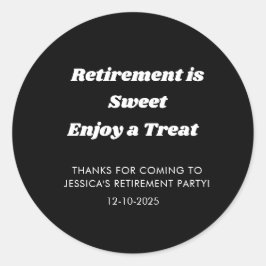 Adesivo Redondo Favor da Parte de Reforma Preta Mínima Personaliza