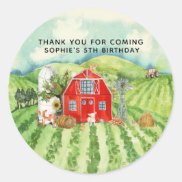 Adesivo Redondo Favor de Agradecimento de Festa de Aniversário com