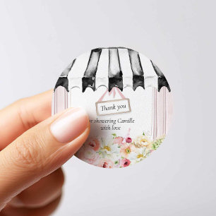 Adesivo Redondo Favor de Agradecimento para Chá de Noiva no Jardim