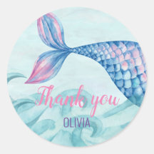 Favor de aniversário de sereia aquarela obrigado