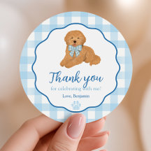 Favor de Aniversário do Filhote de Doodle Dourado