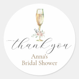 Adesivo Redondo Favor de Brunch e Champanhe Bubbly de Agradeciment