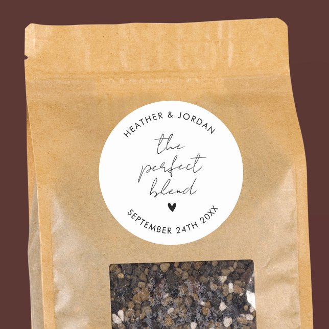 Adesivo Redondo Favor de Café de Casamento de Mistura Perfeita Min (Criador carregado)