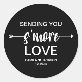 Adesivo Redondo Favor de Casamento Black S'more