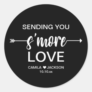 Adesivo Redondo Favor de Casamento Black S'more