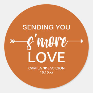 Adesivo Redondo Favor de Casamento Boho S'more