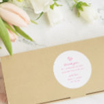 Adesivo Redondo Favor de Casamento Cardíaco de Portão Rosa Whimsic<br><div class="desc">Corações de Doodle Rosa Blush Blush,  obrigado de casamento você favorece o adesivo.</div>