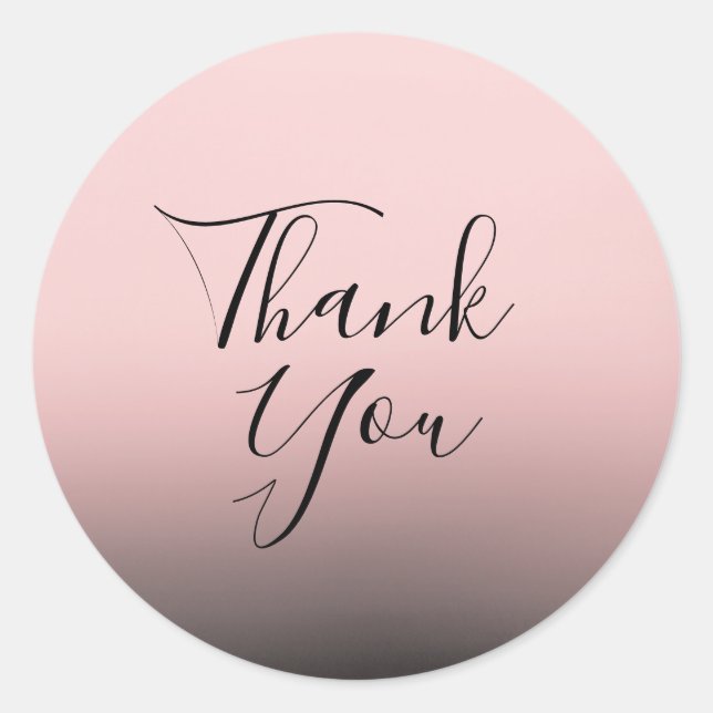 Adesivo Redondo Favor de Casamento Chic Moderno do Blush Pink & Bl (Frente)