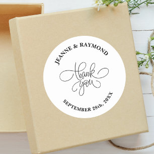 Adesivo Redondo Favor de Casamento com Caligrafia Personalizada de