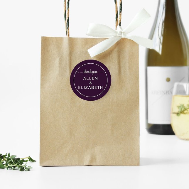 Adesivo Redondo Favor de Casamento de Cartões de agradecimentos Mo (Criador carregado)