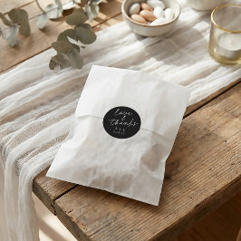 Adesivo Redondo Favor de Casamento de Escrita Manual Moderna