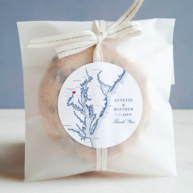 Adesivo Redondo Favor de Casamento de Marinho Washington DC (These Washington DC wedding favor sticker labels are perfect for your DC destination wedding)