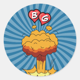 Adesivo Redondo Favor de Casamento de Pop do Livro Colorido