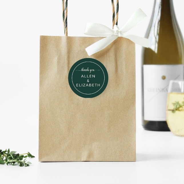 Adesivo Redondo Favor de Casamento do Cartões de agradecimentos Mo (Criador carregado)