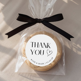 Adesivo Redondo Favor de casamento minimalista Obrigado