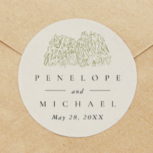 Adesivo Redondo Favor de Casamento no Parque Nacional de Yosemite
