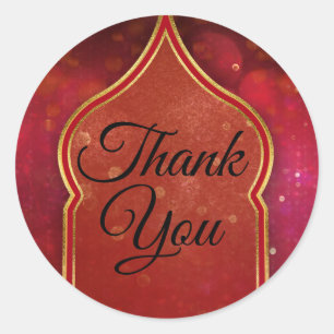 Adesivo Redondo Favor de Casamento Noites Árabes Marroquinas Doura