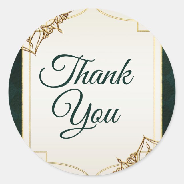 Adesivo Redondo Favor de casamento Noites Árabes Marroquinas Verde (Frente)