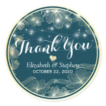 Favor De Casamento Obrigado Flores Douradas Azuis 