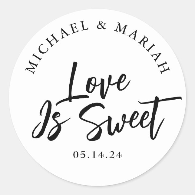 Adesivo Redondo Favor de Casamento Obrigado Simples Elegante (Frente)