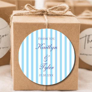 Adesivo Redondo Favor de casamento personalizado azul claro para c