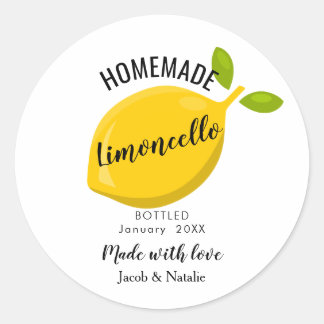 Adesivo Redondo favor de casamento personalizado de limoncello cas
