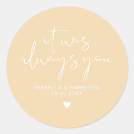 Adesivo Redondo Favor de Casamento Sempre Amarelo de Pastel Vibran