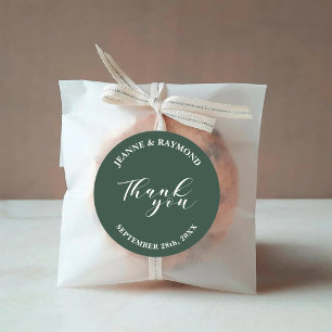 Adesivo Redondo Favor de Casamento Verde Sage Minimalista Simples