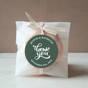 Adesivo Redondo Favor de Casamento Verde Salvia Personalizado Obri