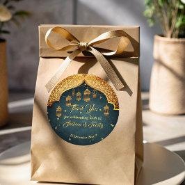 Adesivo Redondo Favor de celebração de Henna Mehndi noites árabes