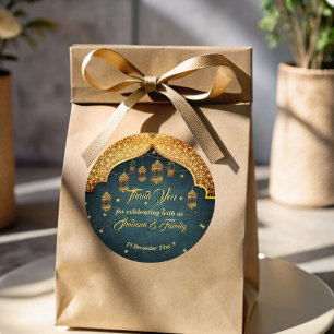 Adesivo Redondo Favor de celebração de Mehndi Henna das noites ára