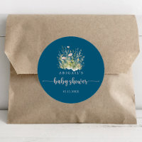 Favor de Chá de Bebê Boho Flores Selvagens Verde-N