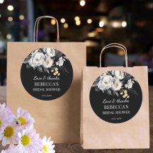 Favor de chá de lingerie boho preto e branco tempe