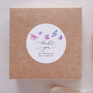 Adesivo Redondo Favor de Chá de Noiva Borboletas Caprichosas  