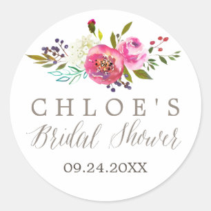 Adesivo Redondo Favor de Chá de panela Floral Simples