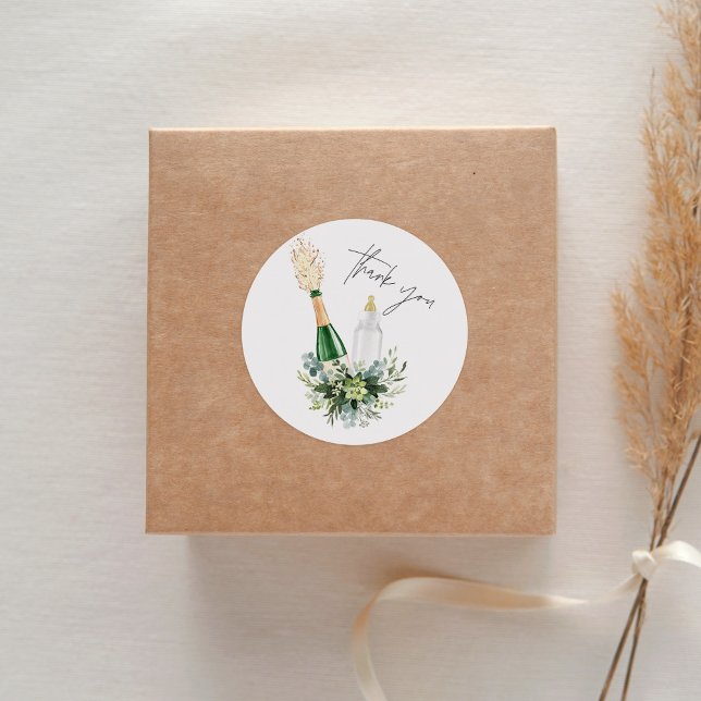 Adesivo Redondo Favor de Chás de Bebê REMY Poppin Garrafas (Criador carregado)