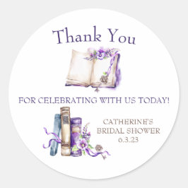 Adesivo Redondo Favor de chuveiro para presente Lilac Um Novo Capí