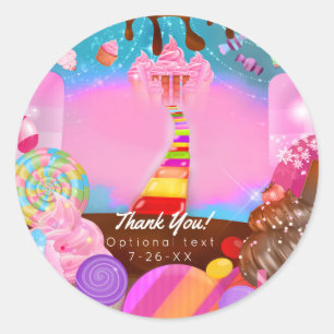Adesivo Redondo Favor de Cupcakes Fantasia Festa Candy Land