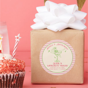 Adesivo Redondo Favor de Despedida de Solteira Retro Margs & Matri