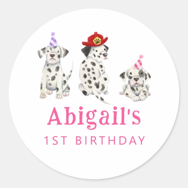 Adesivo Redondo Favor de Festa de aniversário de Bombeiro (Frente)