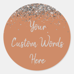 Adesivo Redondo Favor de festa de aniversário de prata de argila d