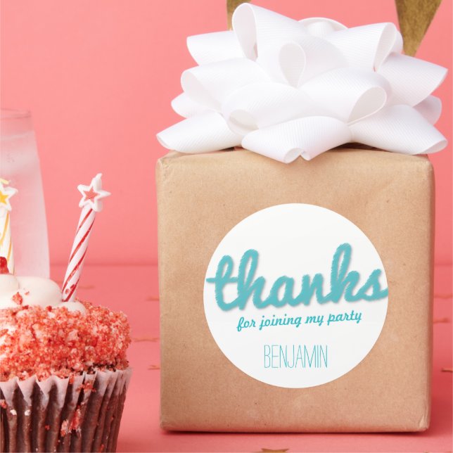 Adesivo Redondo Favor de festa de aniversário menino esboço grande (Festa)