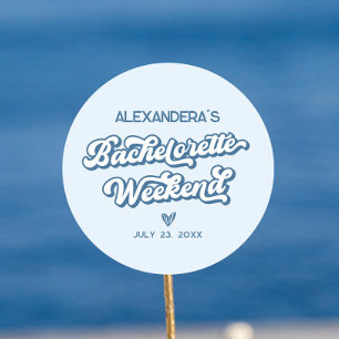 Adesivo Redondo Favor de Festa de Solteira Blue Beach
