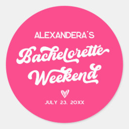 Adesivo Redondo Favor de Festa de solteira rosa