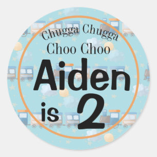 Adesivo Redondo Favor de festa do Choo Choo
