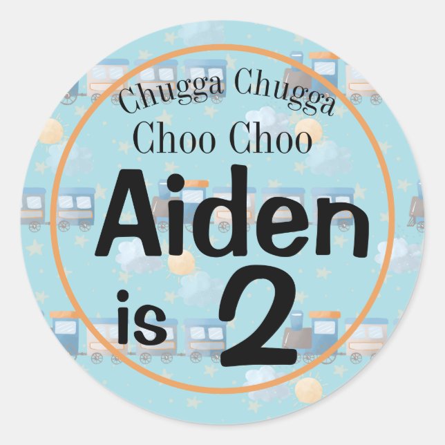 Adesivo Redondo Favor de festa do Choo Choo (Frente)