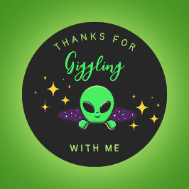 Adesivo Redondo Favor de festa infantil Alien