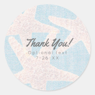 Adesivo Redondo Favor de festa na praia de Estrela-do-Mar Branca e